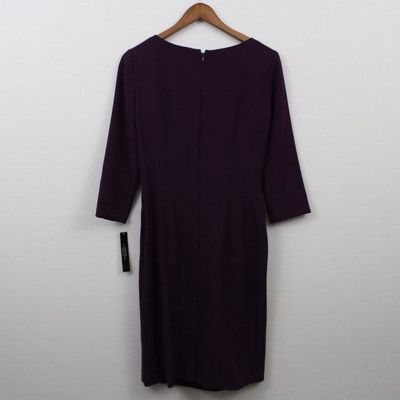 ⬇️$25 Tahari ArthurS. Levine Purple 3/4 Sleeve Dress - Picture 7 of 13